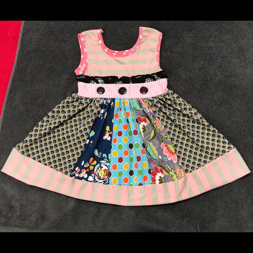 NWT pink Sleeveless Patchwork Dress Spring